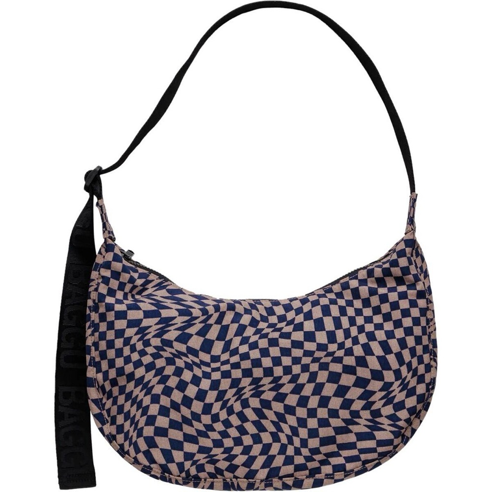 BAGGU NWOT RARE Trippy Checkered Crescent Bag Lrg.